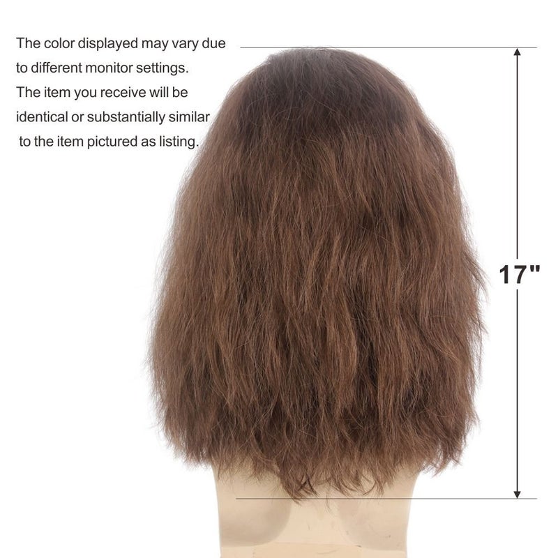 STfantasy Mens Wig Long Wavy Mid Length Rocker Men Wigs Synthetic Hair Wig for Male 80s 90s Rocking Party Cosplay Costume (Brown) - Image 5